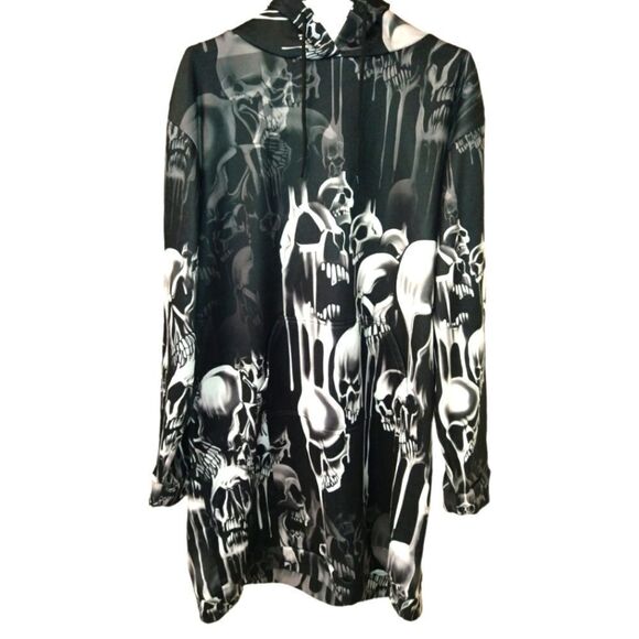 NWOT Garment One Plus Size Detailed SKULL & BONES MIDI DRESS.3X - Picture 1 of 15